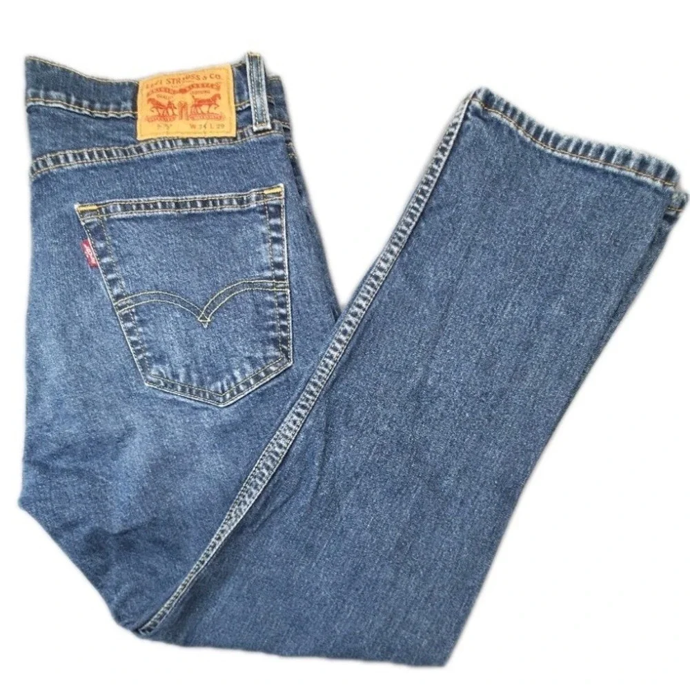 Levi's 505 Men's Jeans 34x29 Medium‎ Wash Regular Fit Straight Leg Denim WPL423